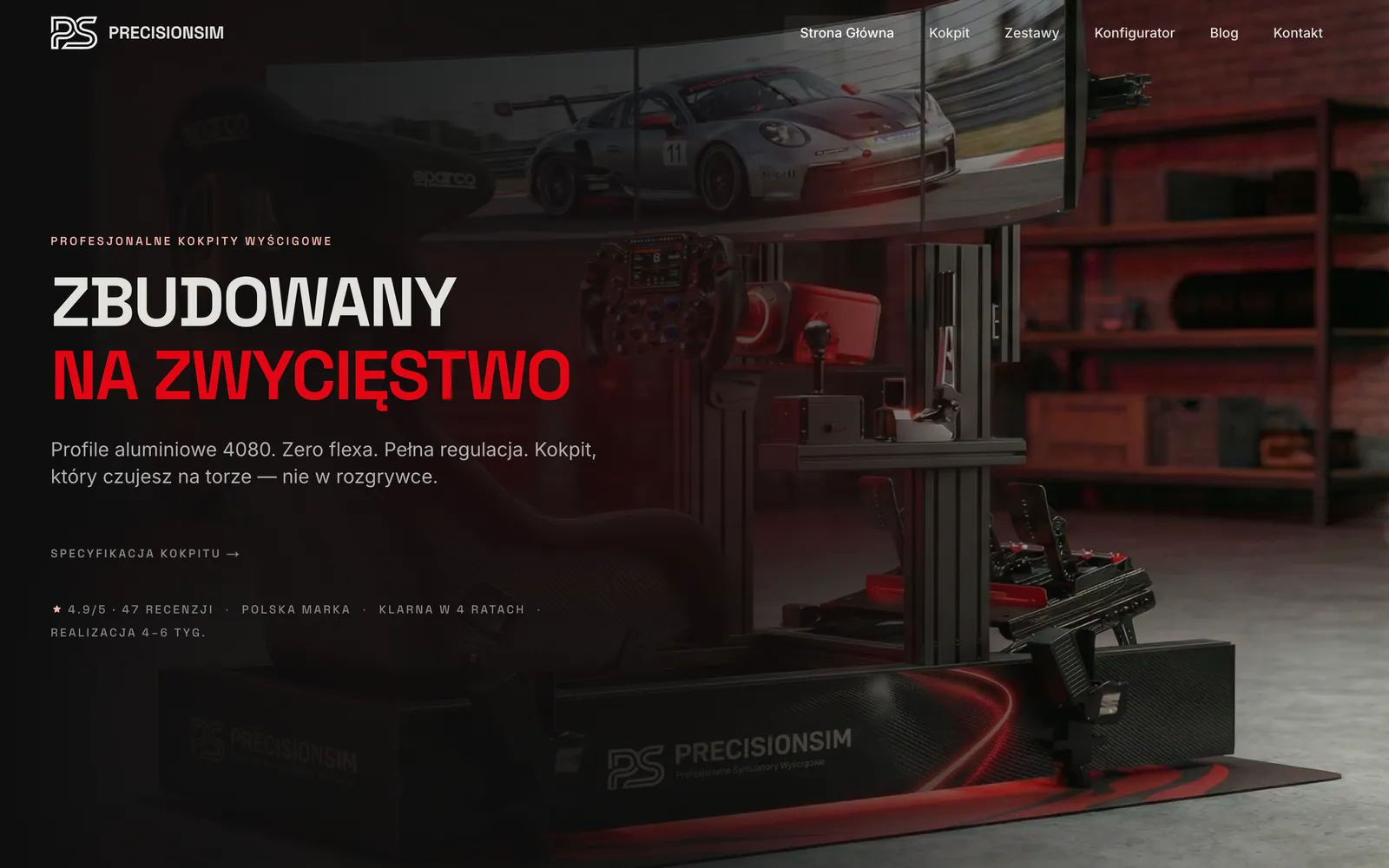 PrecisionSim — A premium sim-racing cockpit configurator and store.